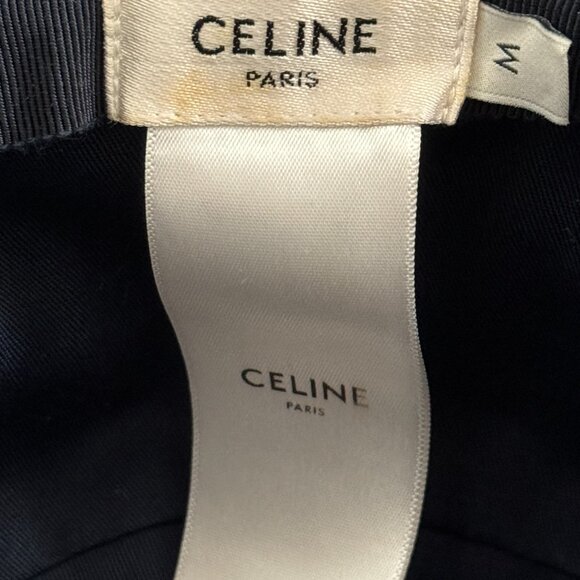 CELINE Denim Logo Embroidered Bucket Hat Sz. M - Picture 9 of 9